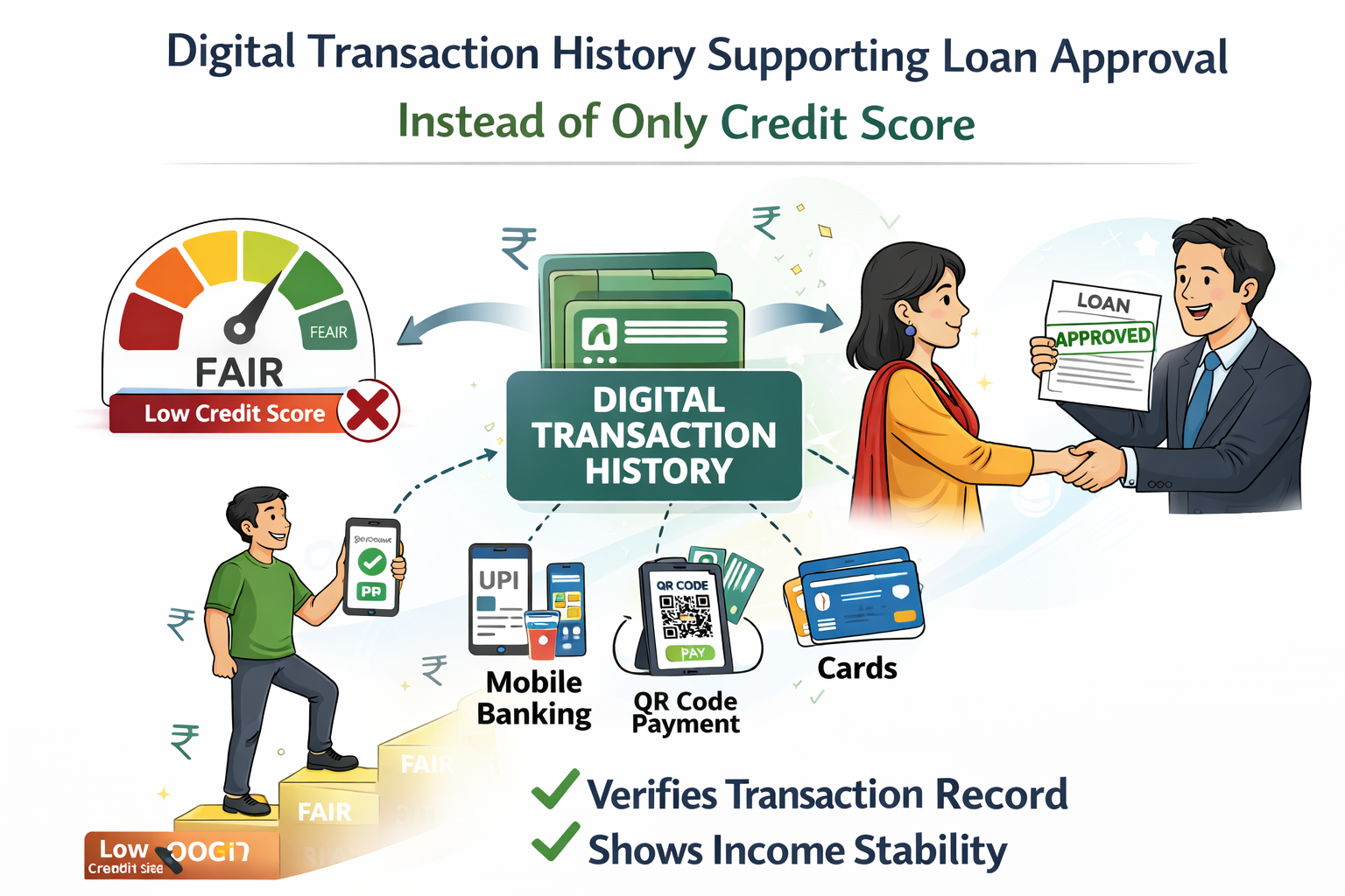 Digital transaction history supporting loan approval instead of only credit score